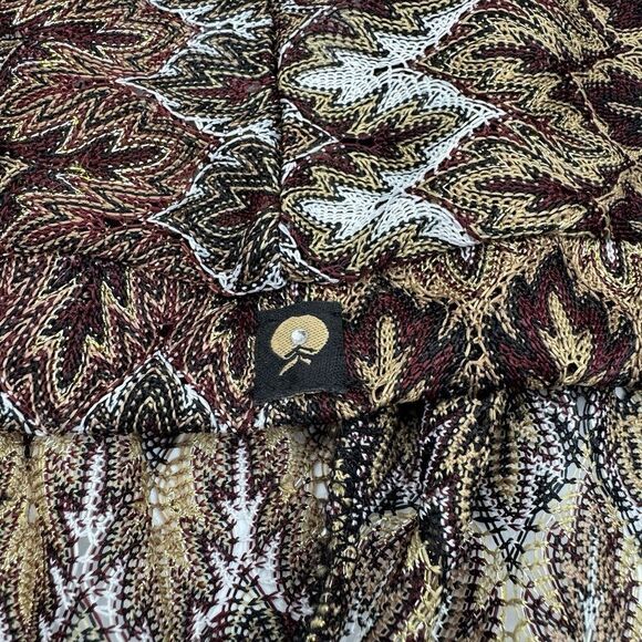 Apple Bottoms Sheer Brown Paisley Hooded Bathing Swim Suit Coverup Pocket Size M - Picture 4 of 10